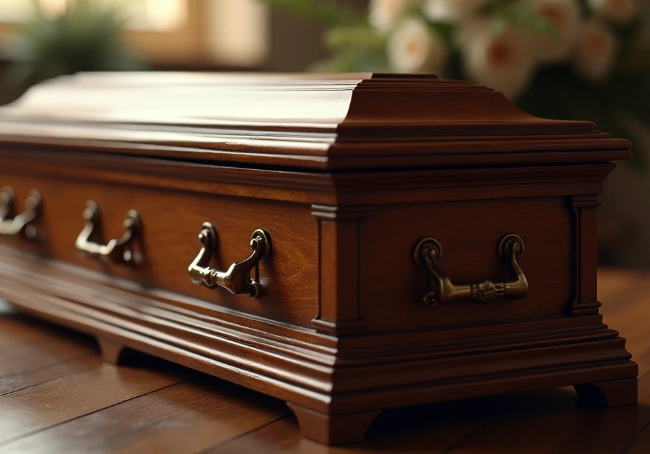 Wooden funeral casket - Taoist funeral - Poh Ern Si Buddhist Temple in Malaysia